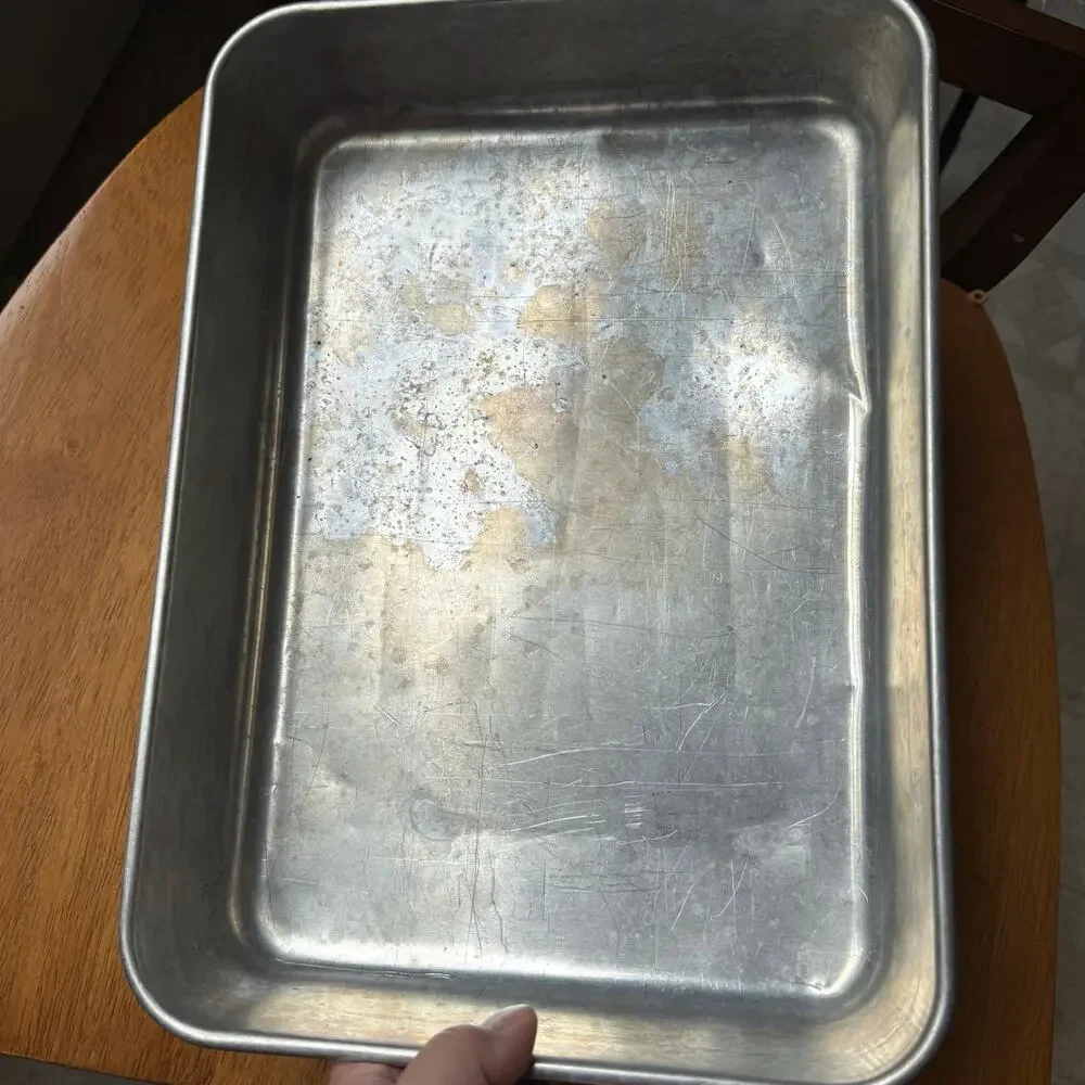 Vintage 9x13 Mirro Aluminum Cake Baking Lasagna Pan Snap On Lid Mid Century READ